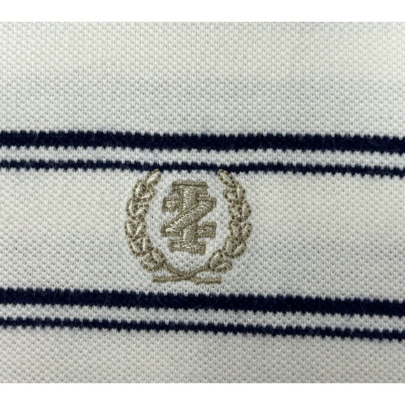IZOD Mens White Blue Striped Short Sleeve Polo XL‎ - Picture 6 of 11